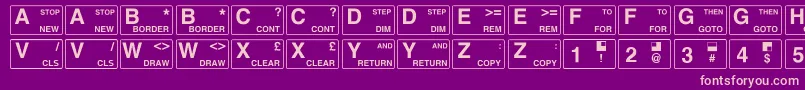 Fonte Zxspectrum – fontes rosa em um fundo violeta