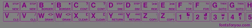 Zxspectrum Font – Purple Fonts on Gray Background