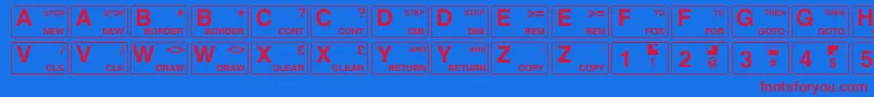 Zxspectrum Font – Red Fonts on Blue Background
