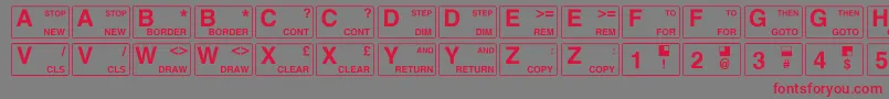 Zxspectrum Font – Red Fonts on Gray Background