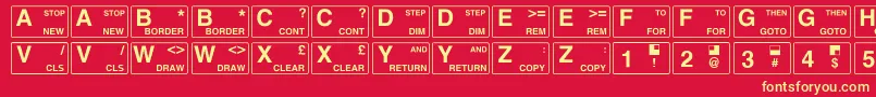 Zxspectrum Font – Yellow Fonts on Red Background