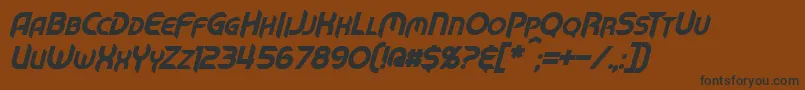 MechTechBoldItalic Font – Black Fonts on Brown Background