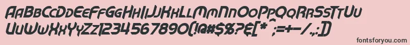 Шрифт MechTechBoldItalic – чёрные шрифты на розовом фоне