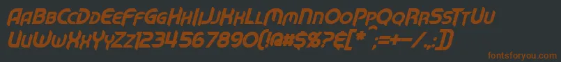 MechTechBoldItalic Font – Brown Fonts on Black Background