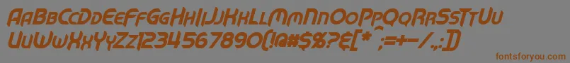 MechTechBoldItalic Font – Brown Fonts on Gray Background