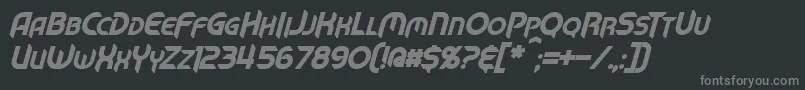 MechTechBoldItalic Font – Gray Fonts on Black Background