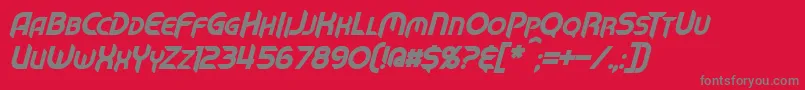 MechTechBoldItalic Font – Gray Fonts on Red Background