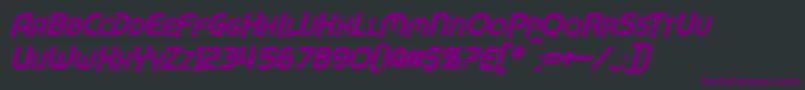 MechTechBoldItalic-Schriftart – Violette Schriften auf schwarzem Hintergrund