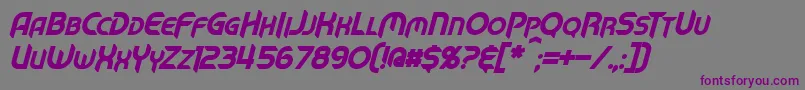 MechTechBoldItalic Font – Purple Fonts on Gray Background