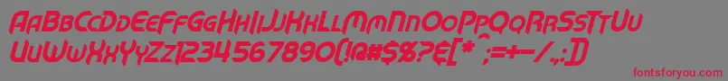 MechTechBoldItalic Font – Red Fonts on Gray Background