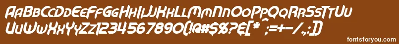フォントMechTechBoldItalic – 茶色の背景に白い文字