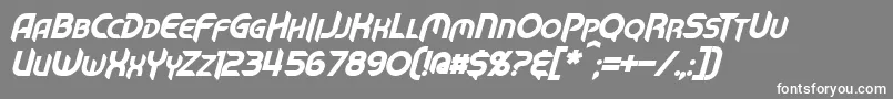 MechTechBoldItalic Font – White Fonts on Gray Background