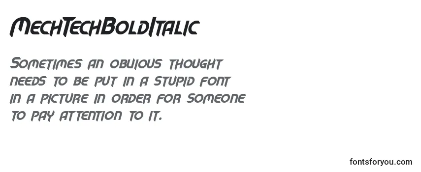 MechTechBoldItalic Font