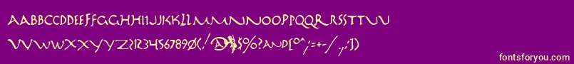 MarathonIi Font – Yellow Fonts on Purple Background