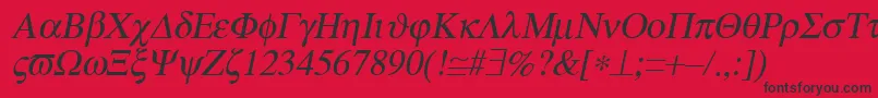 Police MtSymbolMediumItalic – polices noires sur fond rouge