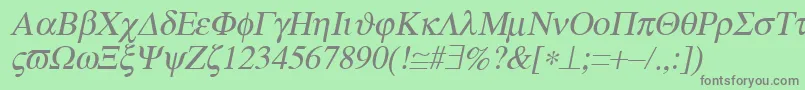 Fonte MtSymbolMediumItalic – fontes cinzas em um fundo verde