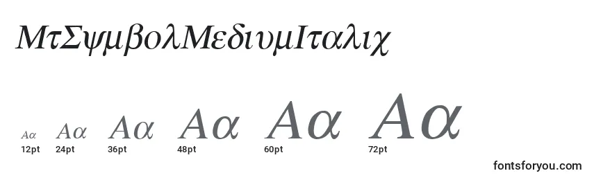 MtSymbolMediumItalic Font Sizes