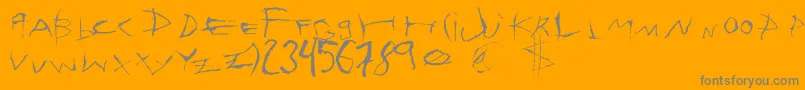 SehnsuchtFont-Schriftart – Graue Schriften auf orangefarbenem Hintergrund