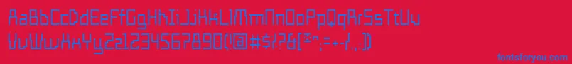 Templof Font – Blue Fonts on Red Background