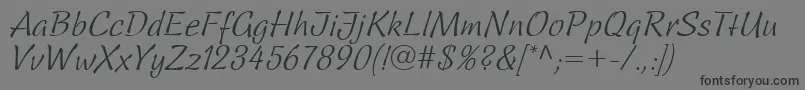 LinotypeSallweyScript Font – Black Fonts on Gray Background