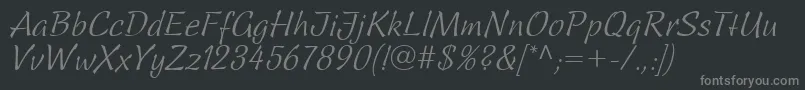 Шрифт LinotypeSallweyScript – серые шрифты на чёрном фоне