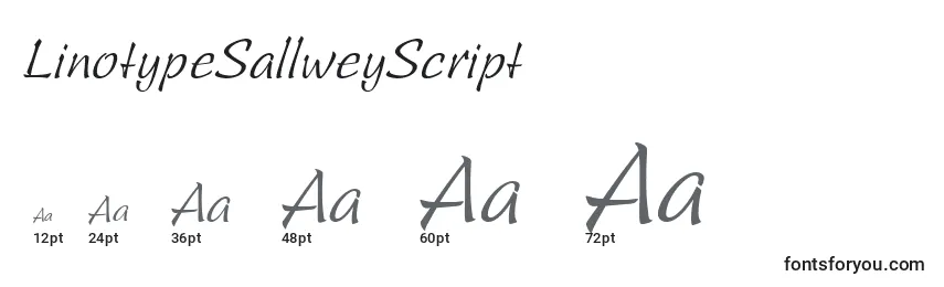 Tamaños de fuente LinotypeSallweyScript
