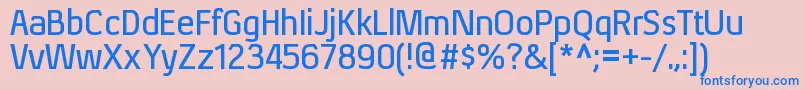 フォントXenusbRegular – ピンクの背景に青い文字