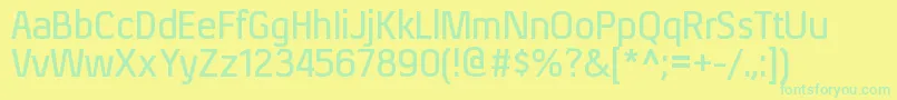 XenusbRegular Font – Green Fonts on Yellow Background