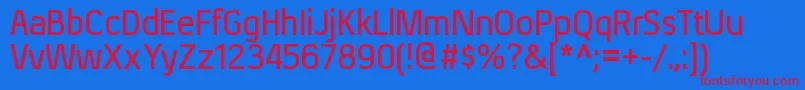 XenusbRegular Font – Red Fonts on Blue Background