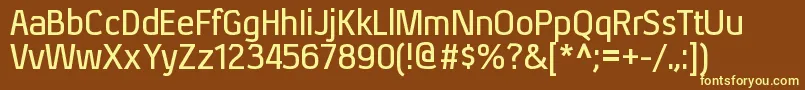 XenusbRegular Font – Yellow Fonts on Brown Background