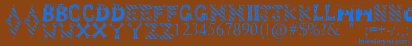 DropOfFun Font – Blue Fonts on Brown Background