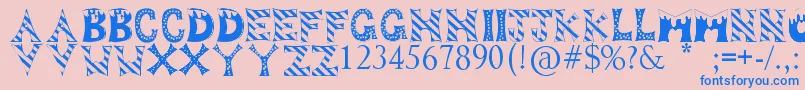 DropOfFun Font – Blue Fonts on Pink Background