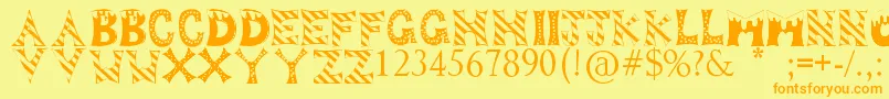DropOfFun Font – Orange Fonts on Yellow Background
