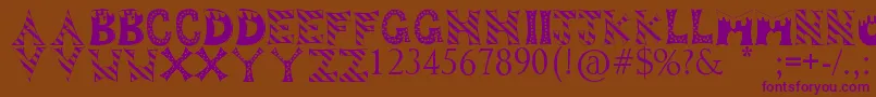 DropOfFun Font – Purple Fonts on Brown Background