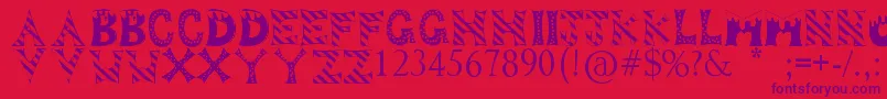 DropOfFun Font – Purple Fonts on Red Background