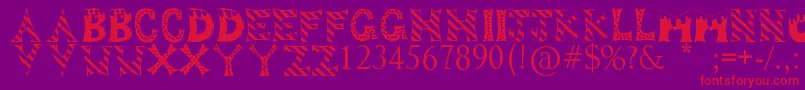 DropOfFun Font – Red Fonts on Purple Background