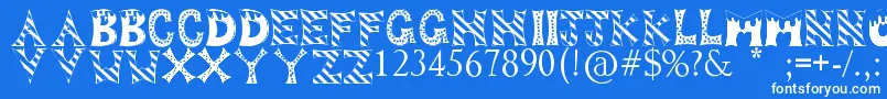 フォントDropOfFun – 青い背景に白い文字