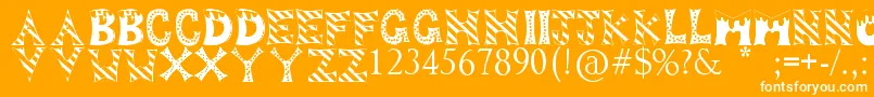 DropOfFun-Schriftart – Weiße Schriften auf orangefarbenem Hintergrund