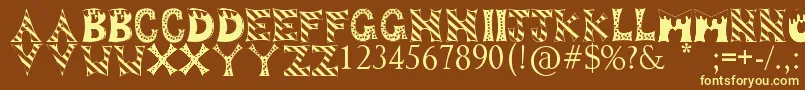 DropOfFun Font – Yellow Fonts on Brown Background