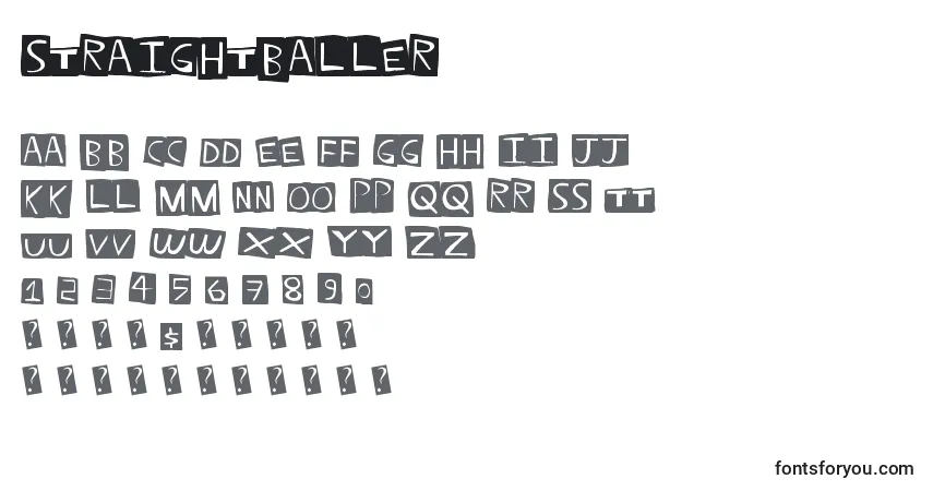 Czcionka Straightballer – alfabet, cyfry, specjalne znaki