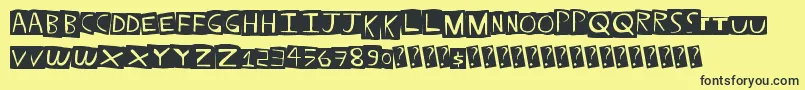 Straightballer-fontti – mustat fontit keltaisella taustalla