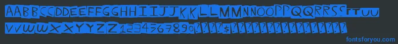 フォントStraightballer – 黒い背景に青い文字