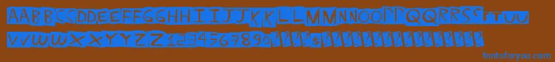 フォントStraightballer – 茶色の背景に青い文字