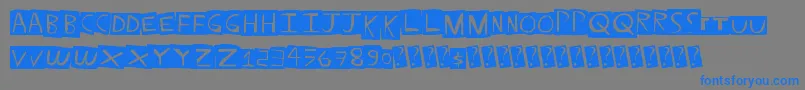 フォントStraightballer – 灰色の背景に青い文字