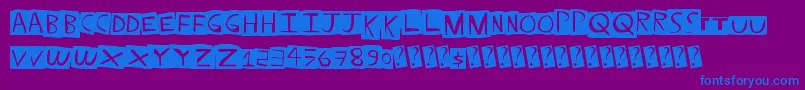 フォントStraightballer – 紫色の背景に青い文字