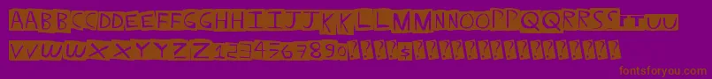 フォントStraightballer – 紫色の背景に茶色のフォント