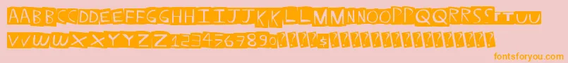 フォントStraightballer – オレンジの文字がピンクの背景にあります。