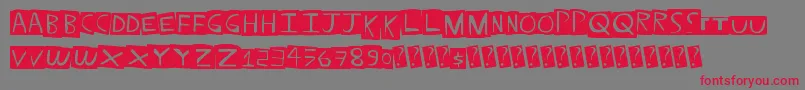 Straightballer-Schriftart – Rote Schriften auf grauem Hintergrund