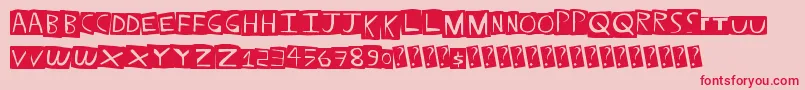 Straightballer-Schriftart – Rote Schriften auf rosa Hintergrund