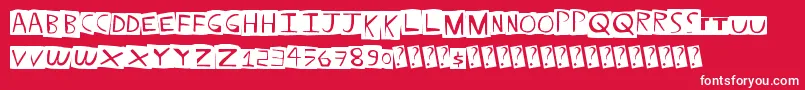 フォントStraightballer – 赤い背景に白い文字